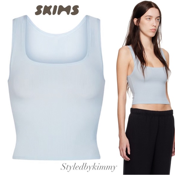 SKIMS SOFT LOUNGE TANK Celeste M Medium NWT NEW - Picture 6 of 6